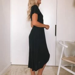 Style Box Tended Dress - Black CLOTHING 8 Style Box Tended Dress - Black CLOTHING