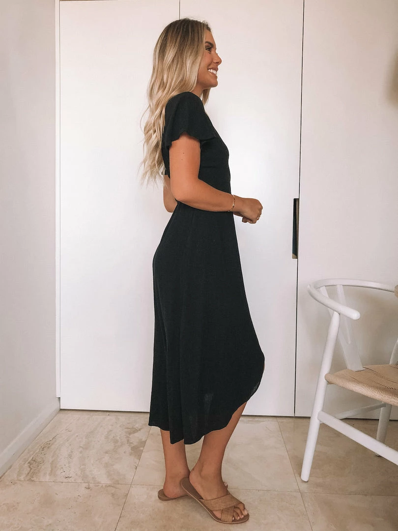 Style Box Tended Dress - Black CLOTHING 5 Style Box Tended Dress - Black CLOTHING