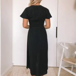 Style Box Tended Dress - Black CLOTHING