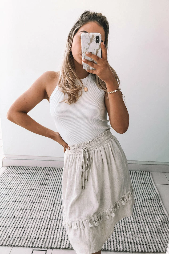 Miracle Fashion Panell Skirt - Beige 5 Miracle Fashion Panell Skirt - Beige