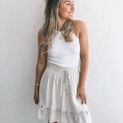 Miracle Fashion Panell Skirt - Beige