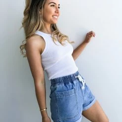 Style Box Pique Shorts - Blue CLOTHING