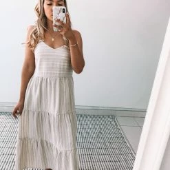 Style Box CLOTHING Filter Dress - Beige Stripe