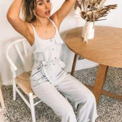 Style Box Saffara Jumpsuit - Ice Blue