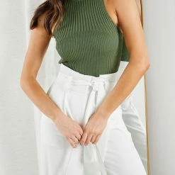 Qtrend Fashion PTY LTD Pickle Knit Top - Khaki CLOTHING 12 Qtrend Fashion PTY LTD Pickle Knit Top - Khaki CLOTHING