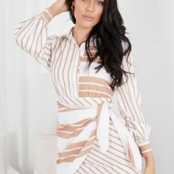 Style State CLOTHING Princesse Dress - Camel Stripe 12 Style State CLOTHING Princesse Dress - Camel Stripe