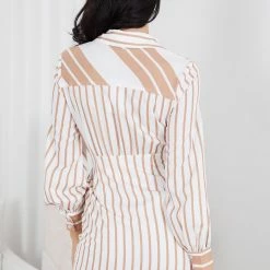 Style State CLOTHING Princesse Dress - Camel Stripe