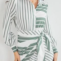 Style State CLOTHING Princesse Dress - Khaki Stripe