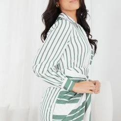 Style State CLOTHING Princesse Dress - Khaki Stripe