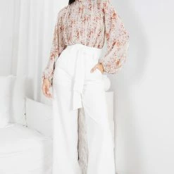 Style Box CLOTHING Puddle Blouse - Beige Floral