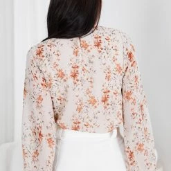 Style Box CLOTHING Puddle Blouse - Beige Floral
