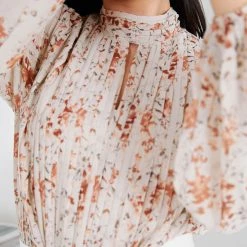 Style Box CLOTHING Puddle Blouse - Beige Floral