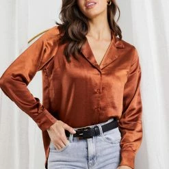 Qtrend Fashion PTY LTD Pumpkene Shirt - Rust
