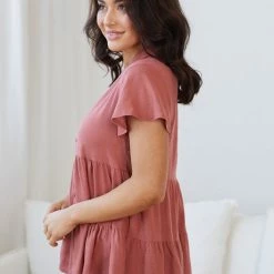 Miracle Fashion Qualie Top - Rust CLOTHING