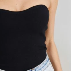 Into Fashion CLOTHING Queenika Tube Top - Black