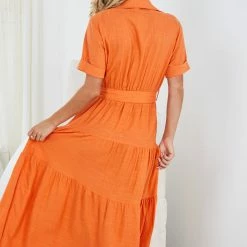Pink Diamond CLOTHING Raimunda Dress - Orange 10 Pink Diamond CLOTHING Raimunda Dress - Orange