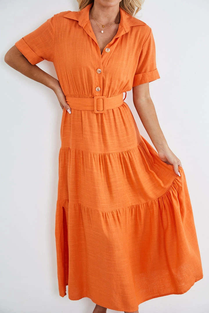Pink Diamond CLOTHING Raimunda Dress - Orange 7 Pink Diamond CLOTHING Raimunda Dress - Orange