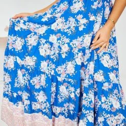 WeLove Fashion Reina Dress - Blue Print CLOTHING 12 WeLove Fashion Reina Dress - Blue Print CLOTHING