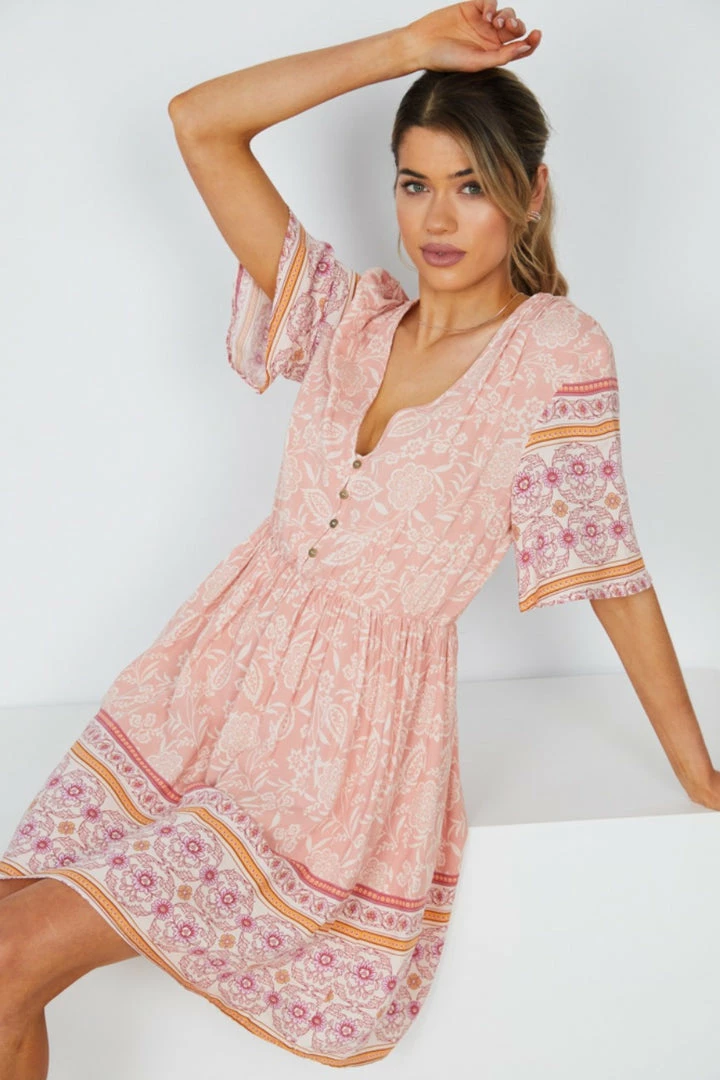 HQ Fashion Ricarda Dress - Blush Print 8 HQ Fashion Ricarda Dress - Blush Print