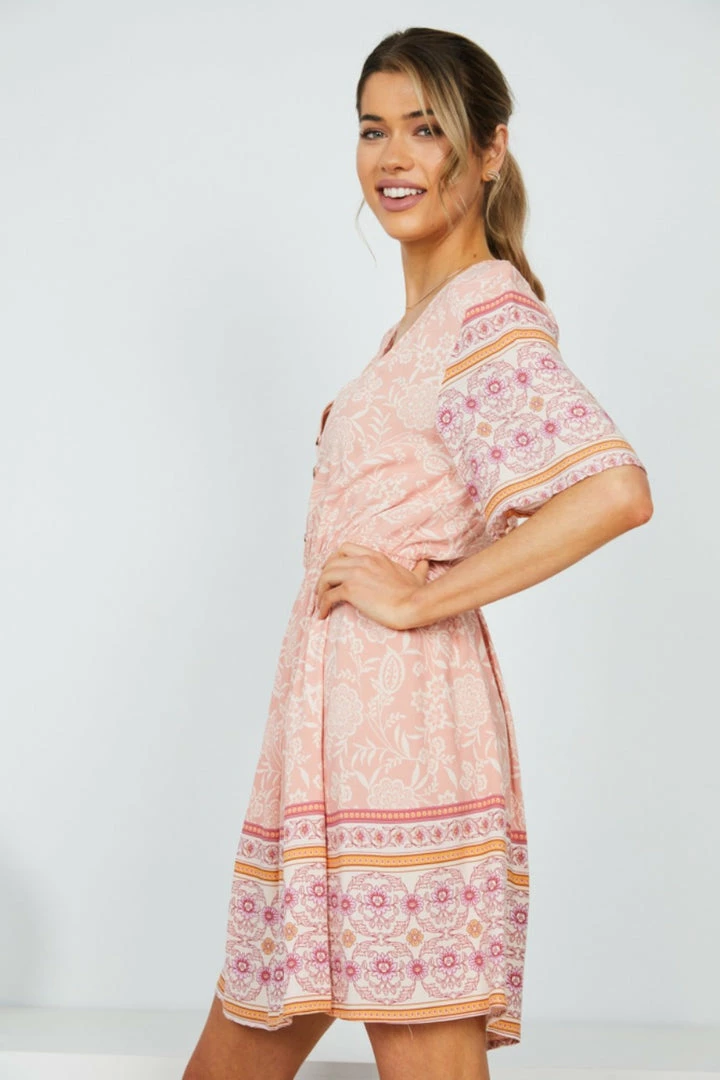 HQ Fashion Ricarda Dress - Blush Print 6 HQ Fashion Ricarda Dress - Blush Print