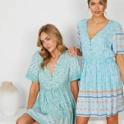 HQ Fashion Ricarda Dress - Sage Print