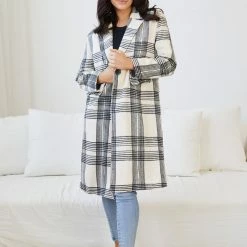 Pink Diamond CLOTHING Romina Coat - Check Print 13 Pink Diamond CLOTHING Romina Coat - Check Print