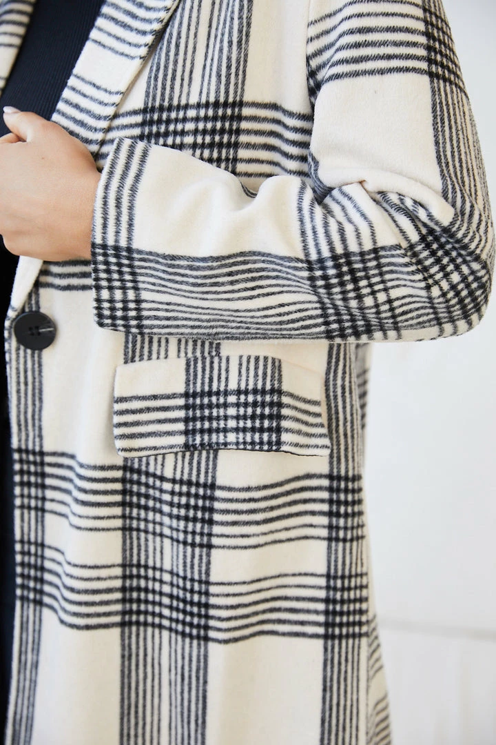 Pink Diamond CLOTHING Romina Coat - Check Print 9 Pink Diamond CLOTHING Romina Coat - Check Print