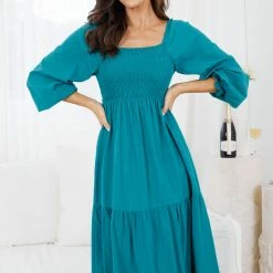 Desire CLOTHING Rosette Dress - Teal