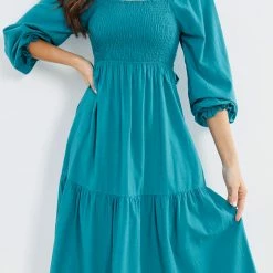 Desire CLOTHING Rosette Dress - Teal