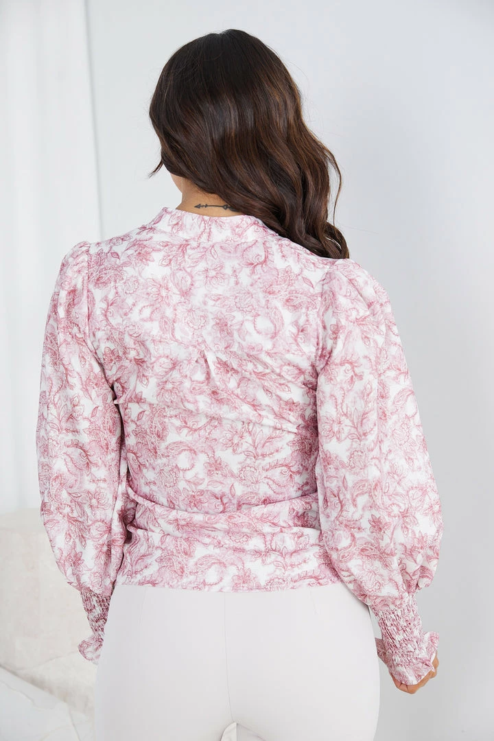 Qtrend Fashion PTY LTD Rossie Top - Burgundy Print 4 Qtrend Fashion PTY LTD Rossie Top - Burgundy Print