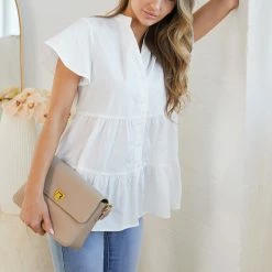 Miracle Fashion Ryette Top - White CLOTHING 14 Miracle Fashion Ryette Top - White CLOTHING