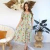 WeLove Fashion CLOTHING Danielle Dress - Green Print