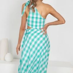 Wild Ginger CLOTHING Sabled Dress - Green Gingham