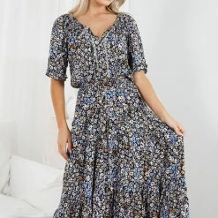 Rock Denim Sahari Dress - Black Floral