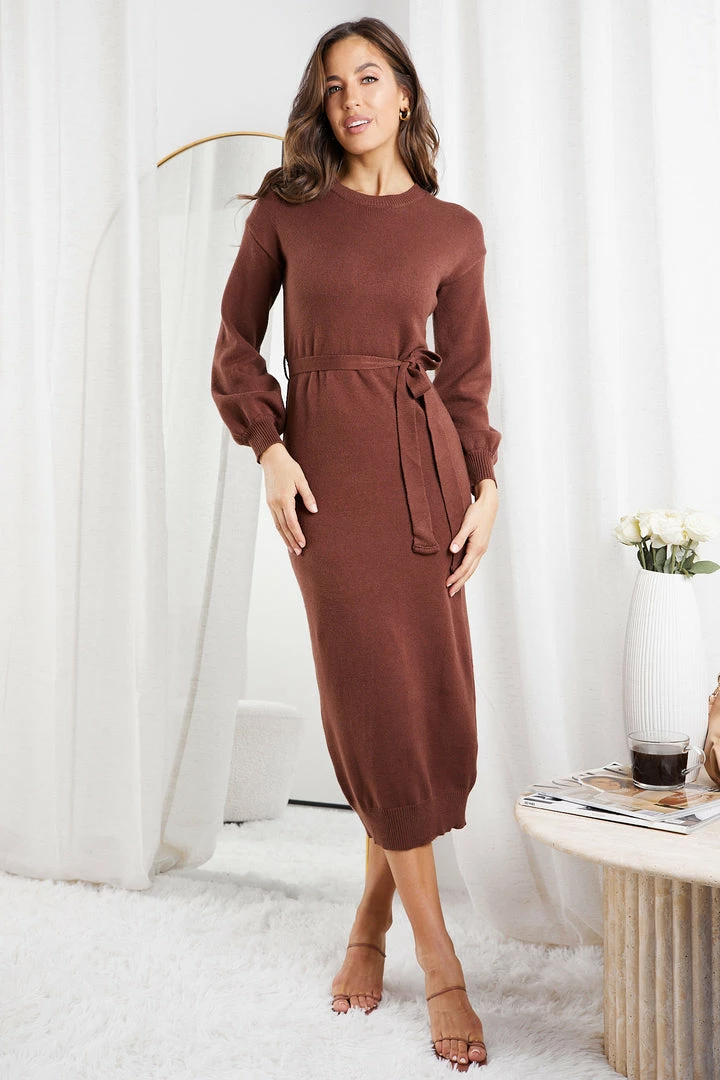 Dream House Saltee Knit Dress - Rust CLOTHING 3 Dream House Saltee Knit Dress - Rust CLOTHING