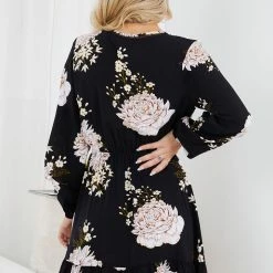 Miracle Fashion CLOTHING Sammine Dress - Black Floral