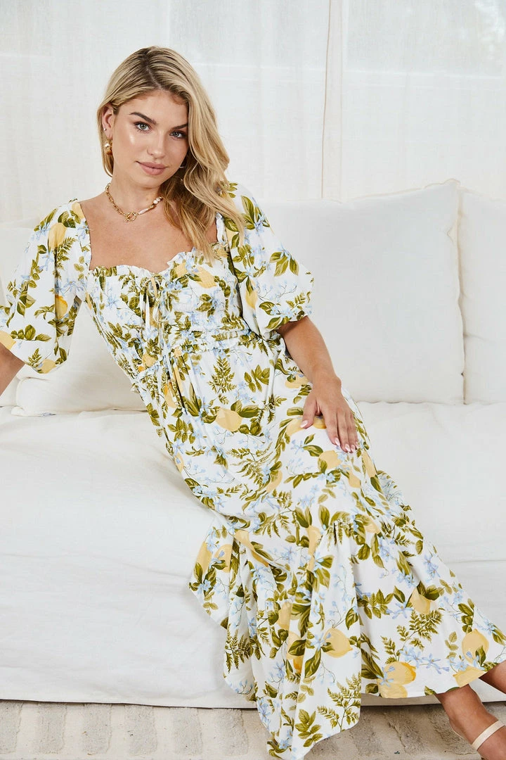 Rock Denim Samora Dress - White Print CLOTHING 7 Rock Denim Samora Dress - White Print CLOTHING