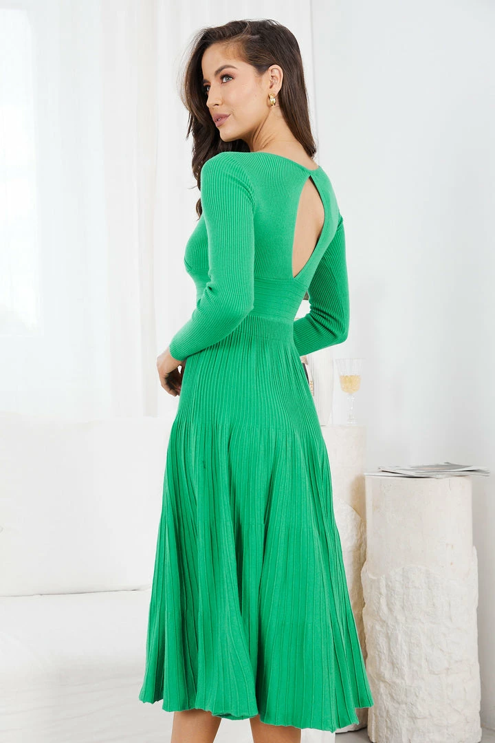 My Girl CLOTHING Sandralee Long Sleeve Dress - Green 5 My Girl CLOTHING Sandralee Long Sleeve Dress - Green