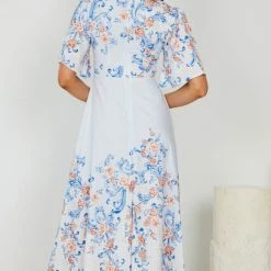 WeLove Fashion Sarmie Dress - Blue Floral CLOTHING