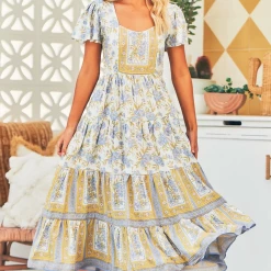 Jaase CLOTHING Isabella Maxi Dress - White Print