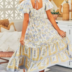 Jaase CLOTHING Isabella Maxi Dress - White Print