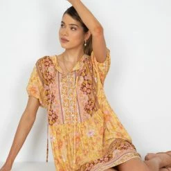 HQ Fashion Seara Dress - Mustard Print