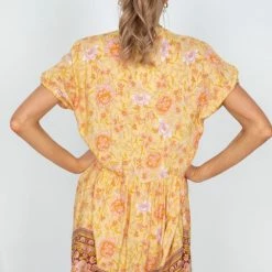 HQ Fashion Seara Dress - Mustard Print