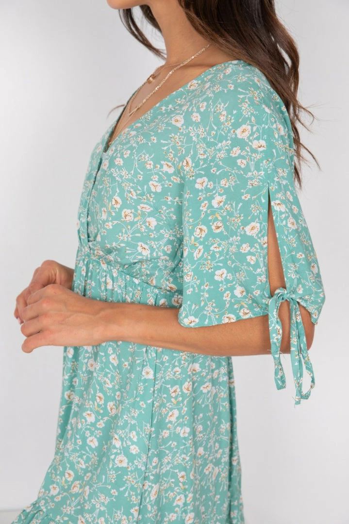 HQ Fashion Sena Dress - Green Print CLOTHING 7 HQ Fashion Sena Dress - Green Print CLOTHING