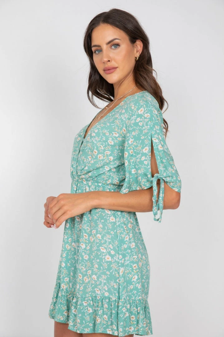HQ Fashion Sena Dress - Green Print CLOTHING 6 HQ Fashion Sena Dress - Green Print CLOTHING