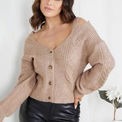 Pink Diamond Shantall Knit Top - Mocha