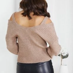 Pink Diamond Shantall Knit Top - Mocha