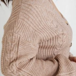 Pink Diamond Shantall Knit Top - Mocha