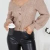 Pink Diamond Shantall Knit Top - Mocha 2 Pink Diamond Shantall Knit Top - Mocha