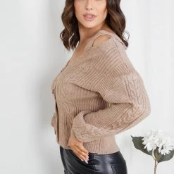Pink Diamond Shantall Knit Top - Mocha